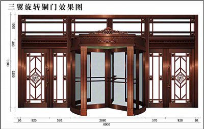 纯铜包饰铜旋转门